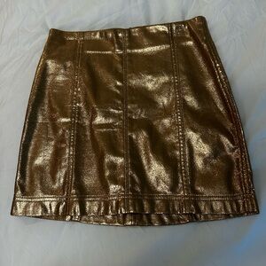 Metallic Gold Mini Skirt